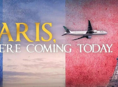 PIA Paris flight ad