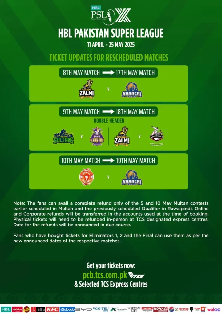 PSL X ticket updates