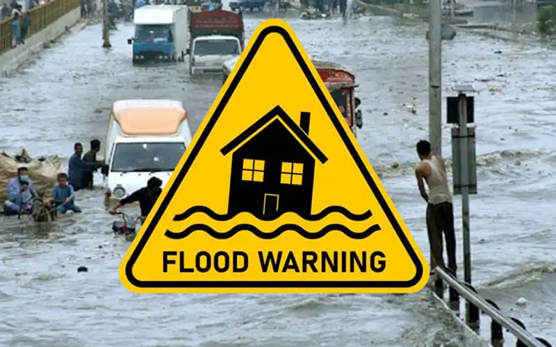 urban flooding warning in Pakistan