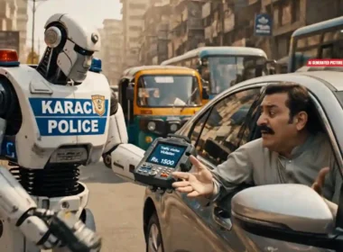 Karachi traffic robot e-challan