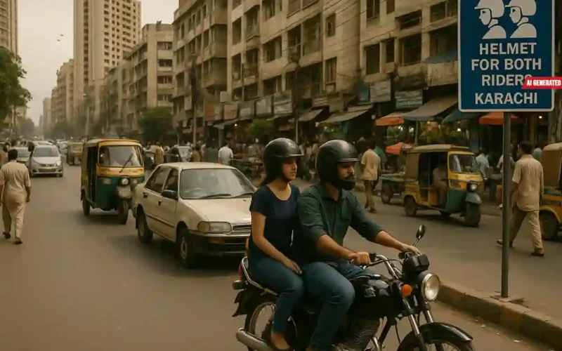 Karachi helmet e-challan rule