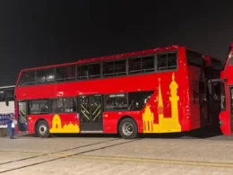 Double-decker buses in Karachi