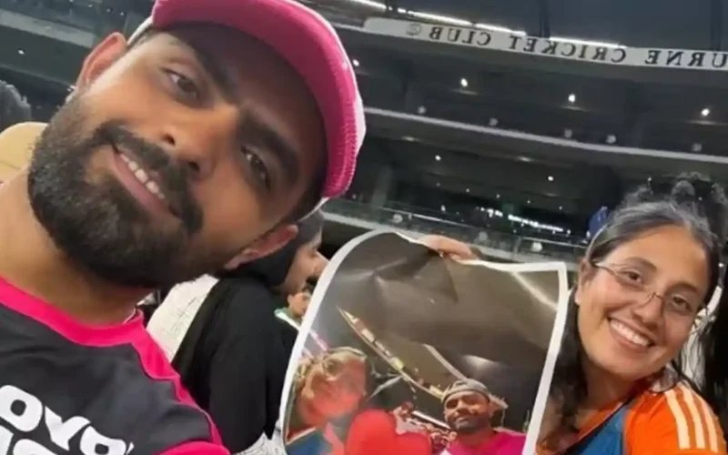 Babar selfie with Indian fan