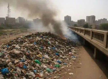 Karachi garbage burning