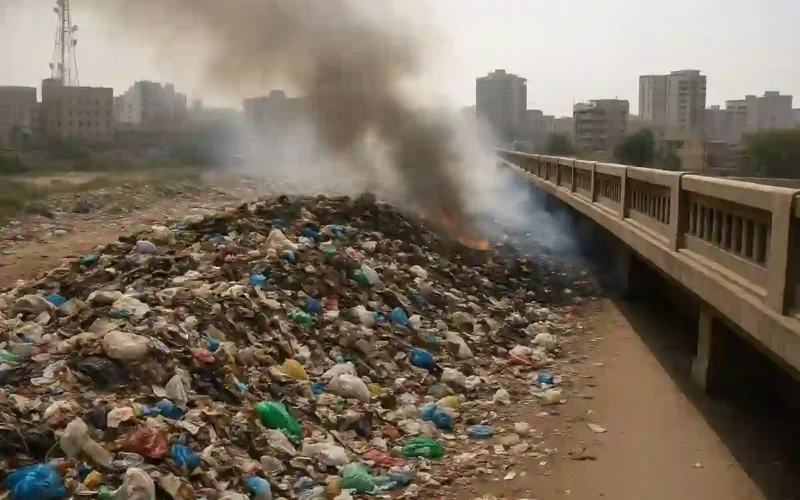 Karachi garbage burning