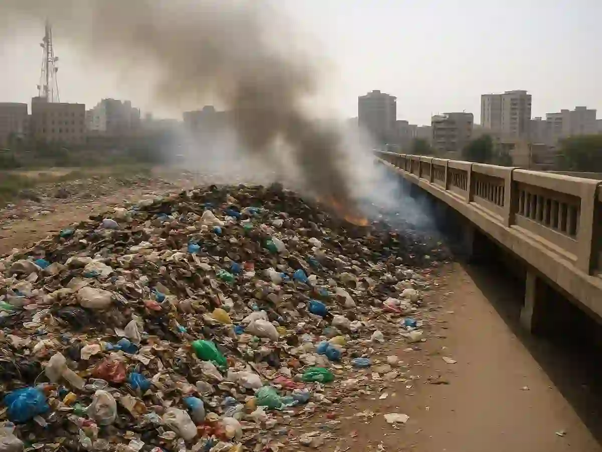 Karachi garbage burning