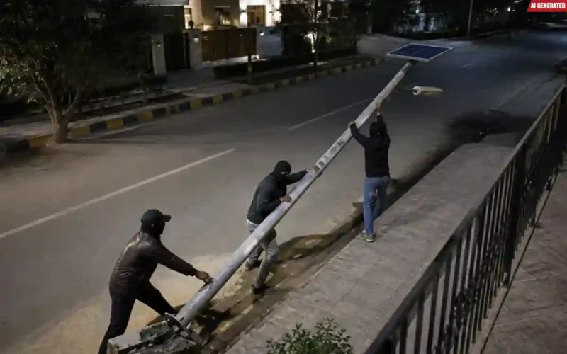 solar light theft Karachi
