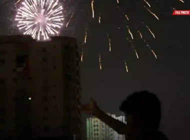 Karachi aerial firing