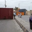 Karachi traffic police manage road closures at Society Signal