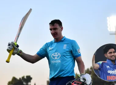 England captain Harry Brook celebrates his record-breaking ODI double century against Sri Lanka in Rawalpindi