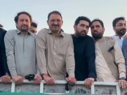Sohail Afridi and PTI leaders lead the long march from Lakki Marwat towards Islamabad