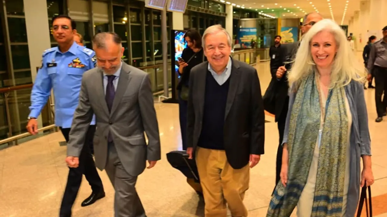 UN Secretary-General António Guterres arrives in Islamabad for official Pakistan visit