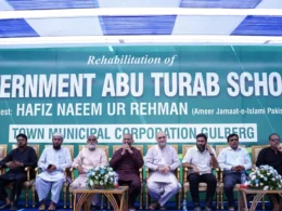 Hafiz Naeem ur Rehman inaugurates the Dr Abdul Qadeer Khan Tech Space and education initiatives in Gulberg Town, Karachi